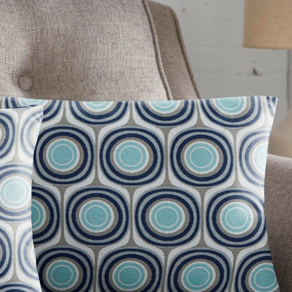 Scott Living Vogue Cyan Taupe Lumbar Pillow, Set of 2