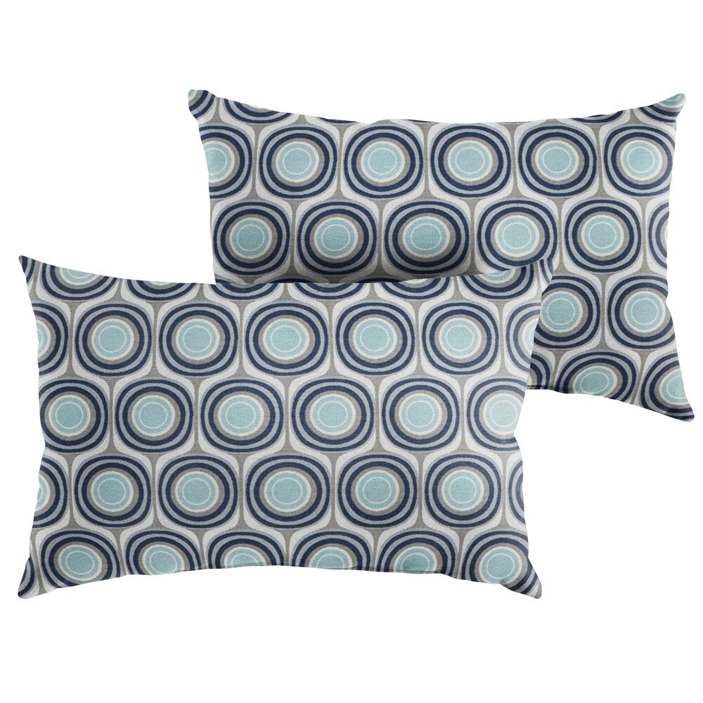 Scott Living Vogue Cyan Taupe Lumbar Pillow, Set of 2