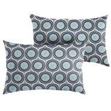 Scott Living Vogue Cyan Taupe Lumbar Pillow, Set of 2