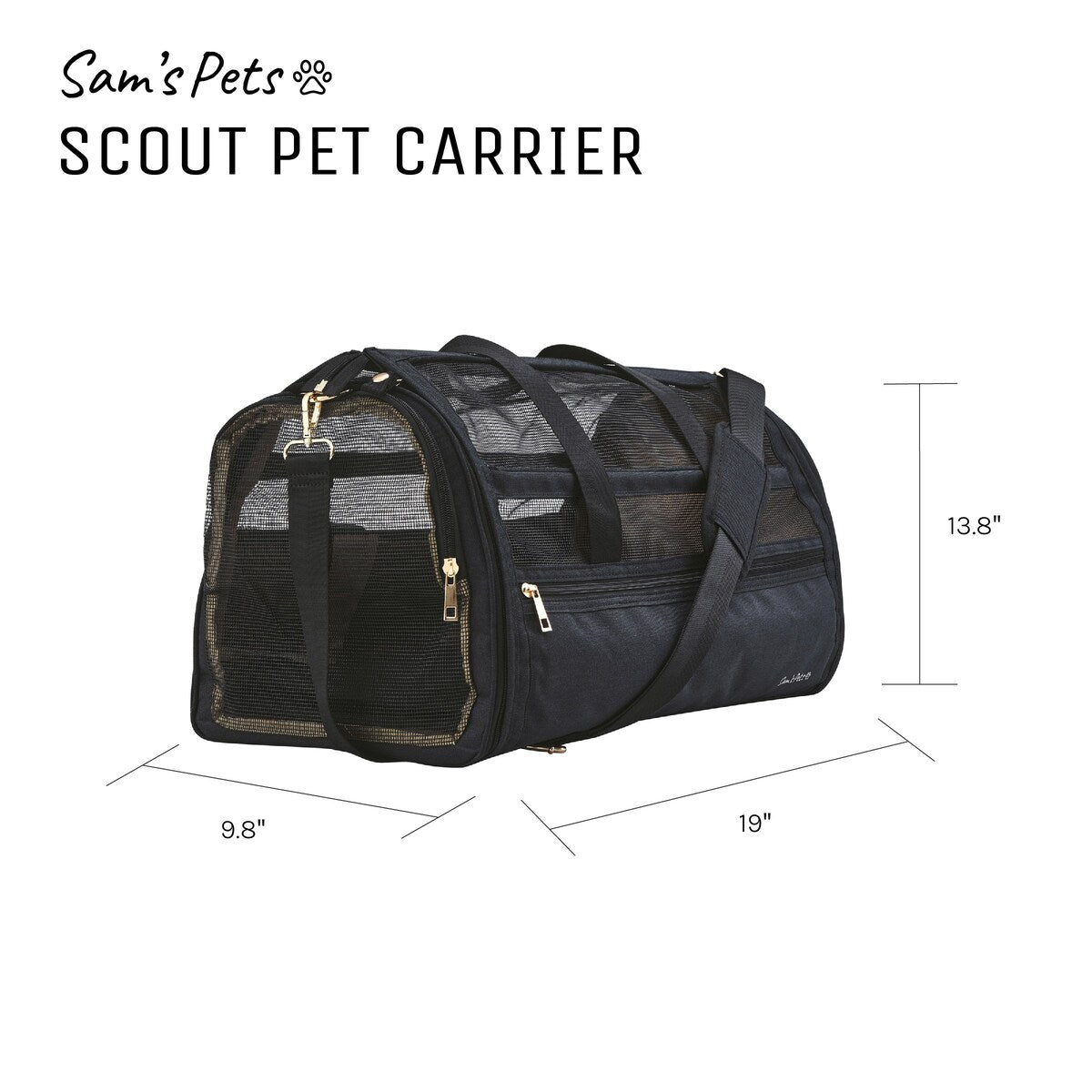 Scout 19'' Dog & Cat Carrier Bag Black - 19