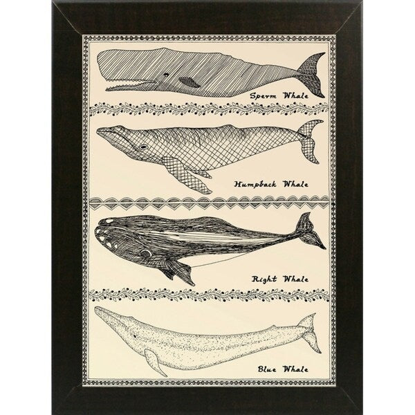 Scrimshaw Whale-WILBAS107035 Framed Print 14.75"x10.75" by Willow Bascom