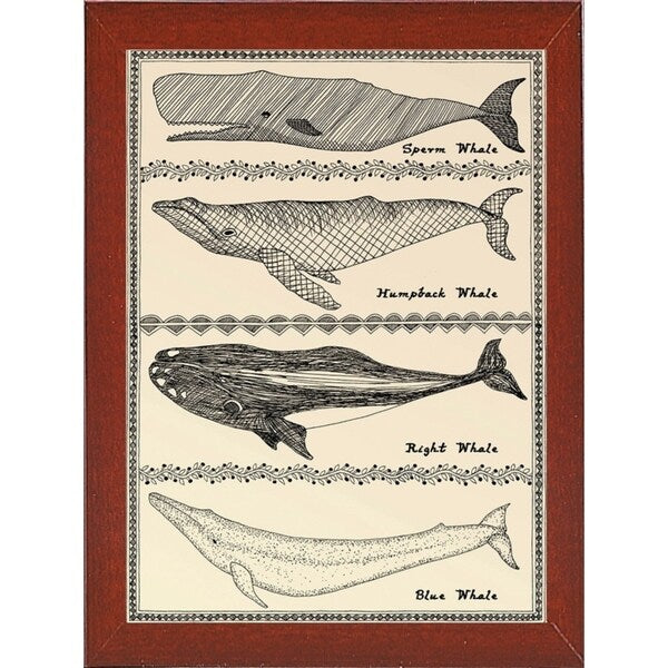 Scrimshaw Whale-WILBAS107035 Framed Print 14.75"x10.75" by Willow Bascom