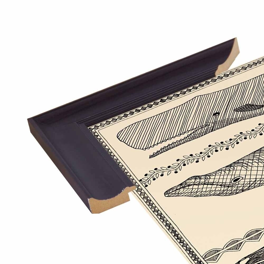 Scrimshaw Whale-WILBAS107035 Framed Print 14.75"x10.75" by Willow Bascom