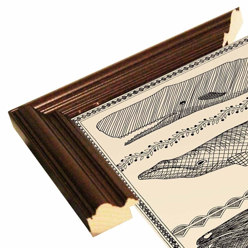 Scrimshaw Whale-WILBAS107035 Framed Print 14.75"x10.75" by Willow Bascom