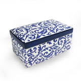 Scroll Blue Ceramic Box