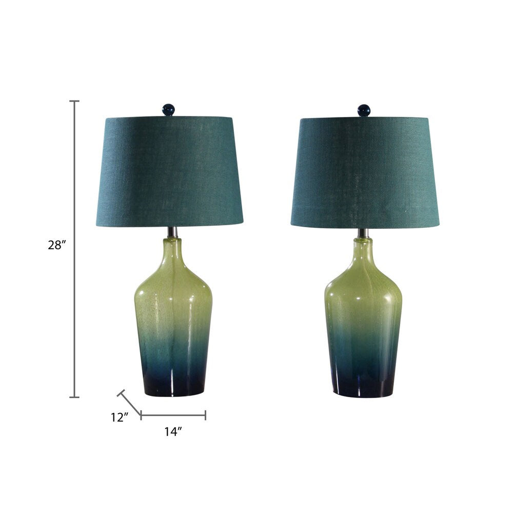 Sea Glass Ombre 28-inch Table Lamp (Set Of 2) By Abbyson