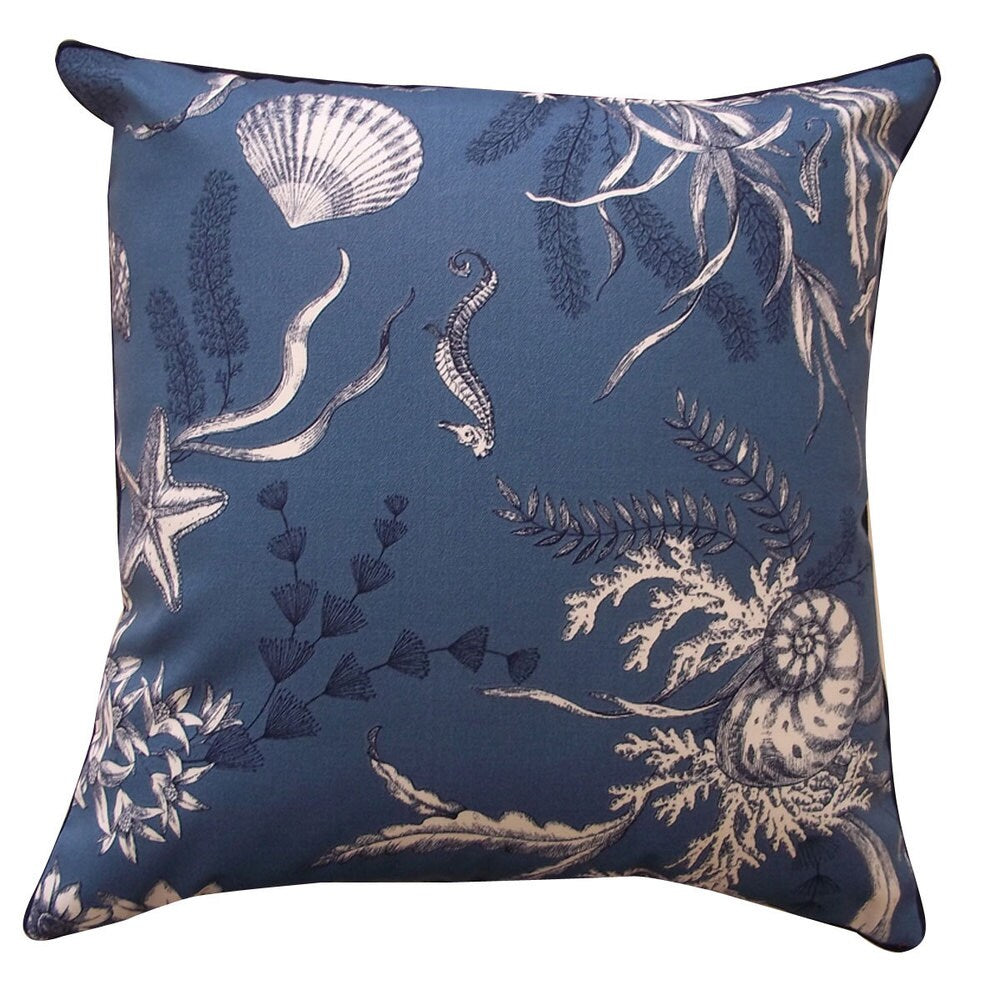 Sea Slate Blue Throw Pillow
