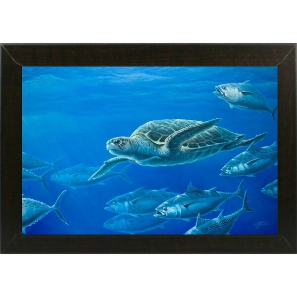Sea Turtle-WILGOE105407 Framed Print 9"x14" by Wilhelm Goebel