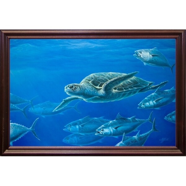 Sea Turtle-WILGOE105407 Framed Print 9"x14" by Wilhelm Goebel