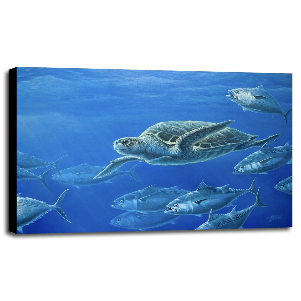 Sea Turtle-WILGOE105407 Framed Print 9"x14" by Wilhelm Goebel