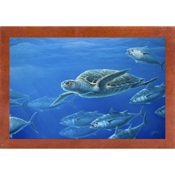 Sea Turtle-WILGOE105407 Framed Print 9"x14" by Wilhelm Goebel