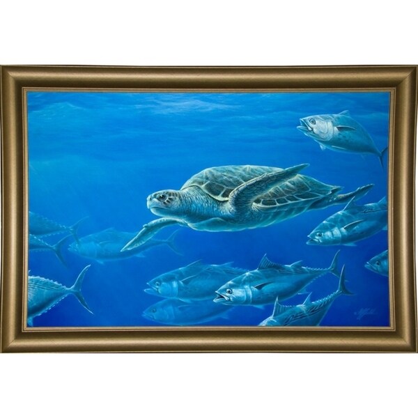 Sea Turtle-WILGOE105407 Framed Print 9"x14" by Wilhelm Goebel