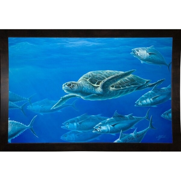 Sea Turtle-WILGOE105407 Framed Print 9"x14" by Wilhelm Goebel