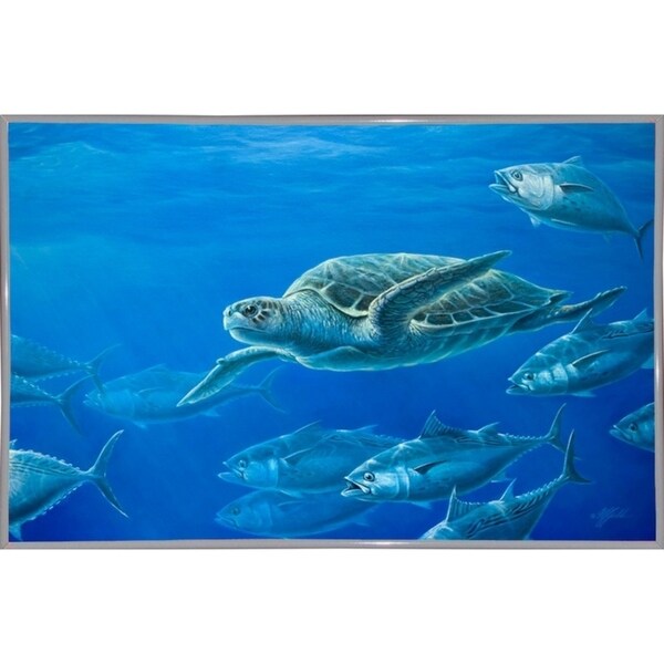 Sea Turtle-WILGOE105407 Framed Print 9"x14" by Wilhelm Goebel