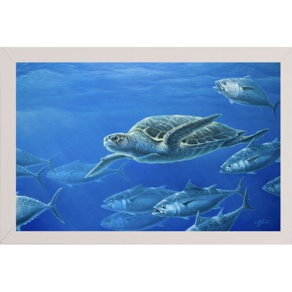 Sea Turtle-WILGOE105407 Framed Print 9"x14" by Wilhelm Goebel