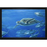 Sea Turtle-WILGOE105407 Framed Print 9"x14" by Wilhelm Goebel