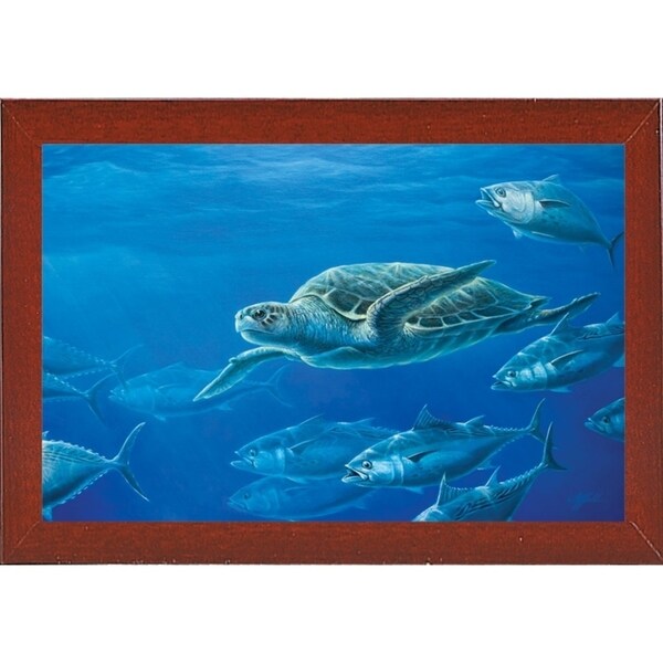 Sea Turtle-WILGOE105407 Framed Print 9"x14" by Wilhelm Goebel