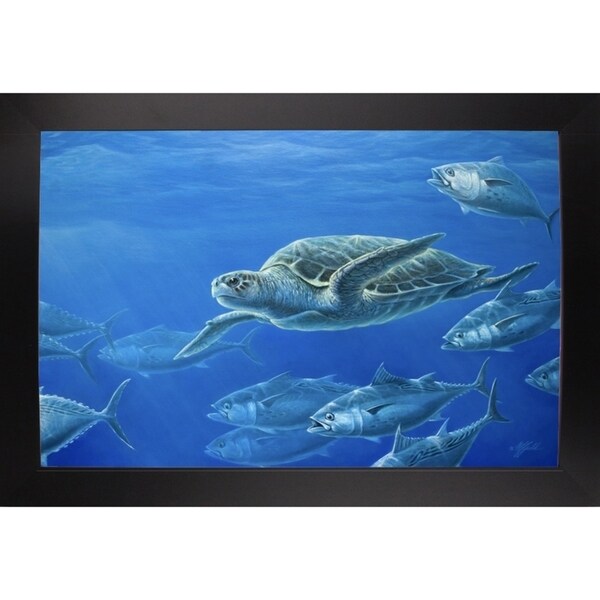 Sea Turtle-WILGOE105407 Framed Print 9"x14" by Wilhelm Goebel