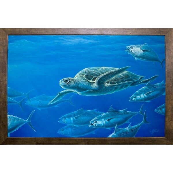 Sea Turtle-WILGOE105407 Framed Print 9"x14" by Wilhelm Goebel