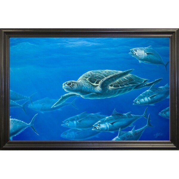 Sea Turtle-WILGOE105407 Framed Print 9"x14" by Wilhelm Goebel