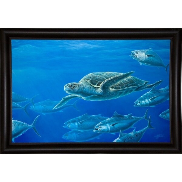 Sea Turtle-WILGOE105407 Framed Print 9"x14" by Wilhelm Goebel