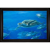 Sea Turtle-WILGOE105407 Framed Print 9"x14" by Wilhelm Goebel