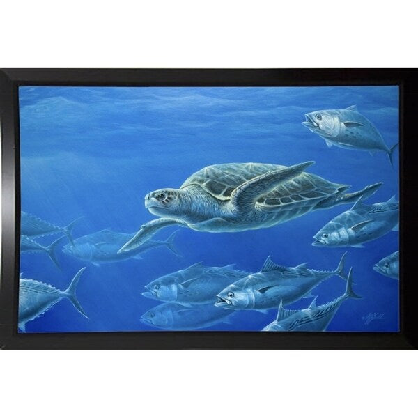 Sea Turtle-WILGOE105407 Framed Print 9"x14" by Wilhelm Goebel