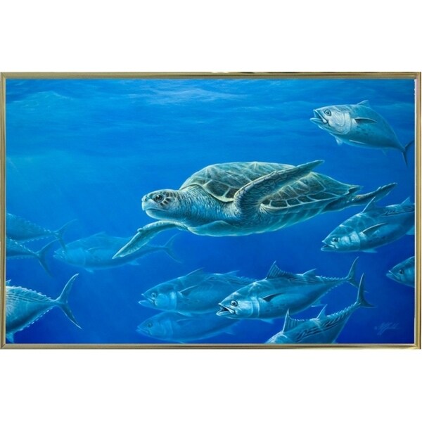 Sea Turtle-WILGOE105407 Framed Print 9"x14" by Wilhelm Goebel