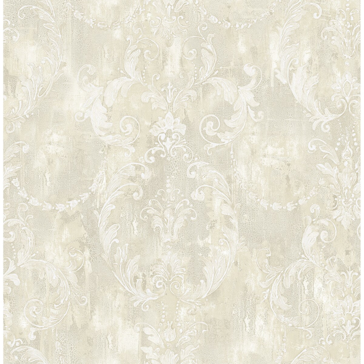 Seabrook Designs Abner Antique Damask Unpasted Wallpaper