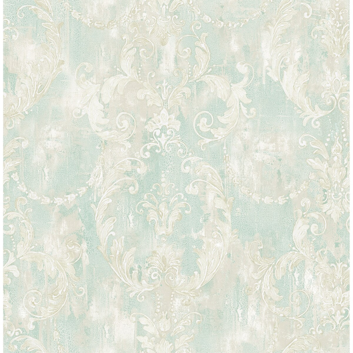 Seabrook Designs Abner Antique Damask Unpasted Wallpaper