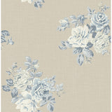 Seabrook Designs Aubree Rose Bouquet Unpasted Wallpaper