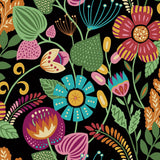 Seabrook Designs Colorful Floral Nonwoven Unpasted Wallpaper