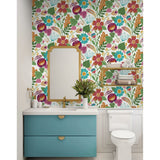 Seabrook Designs Colorful Floral Nonwoven Unpasted Wallpaper