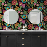 Seabrook Designs Colorful Floral Nonwoven Unpasted Wallpaper