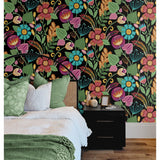 Seabrook Designs Colorful Floral Nonwoven Unpasted Wallpaper