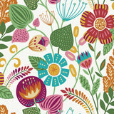 Seabrook Designs Colorful Floral Nonwoven Unpasted Wallpaper