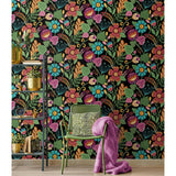 Seabrook Designs Colorful Floral Nonwoven Unpasted Wallpaper