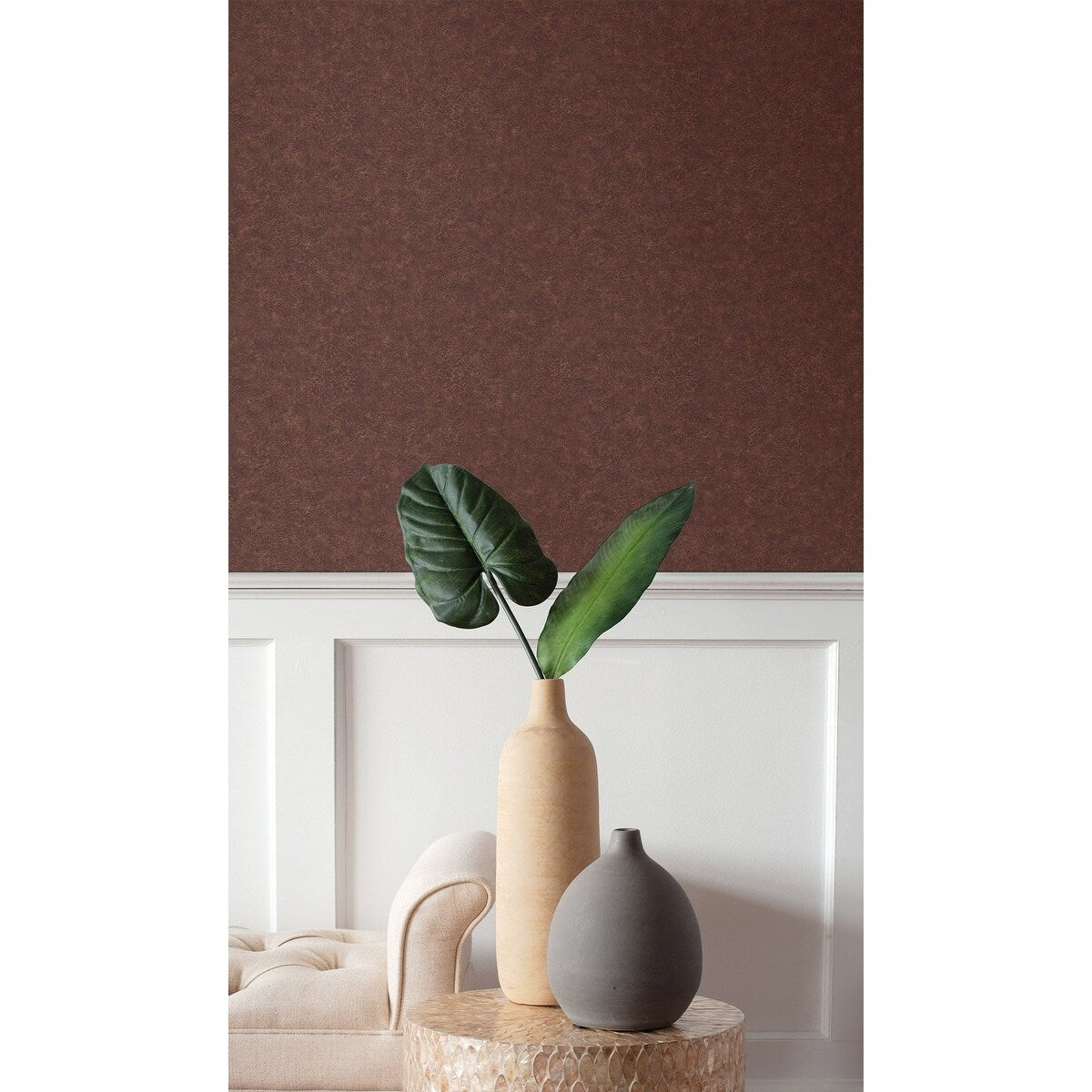 Seabrook Designs Texture Gallery Roma Leather Embossed Vinyl Unpasted Wallpaper