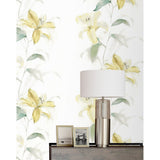 Seabrook Designs Urbana Watercolor Lilies Unpasted Wallpaper