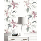 Seabrook Designs Urbana Watercolor Lilies Unpasted Wallpaper