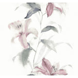 Seabrook Designs Urbana Watercolor Lilies Unpasted Wallpaper