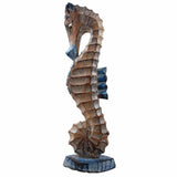 Seahorse Wood White Blue 12"