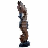 Seahorse Wood White Blue 12"