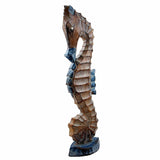 Seahorse Wood White Blue 12"