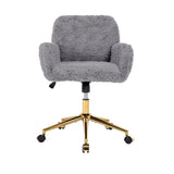 Upholstered Office Chair with Adjustable 360 Swivel Golden Base