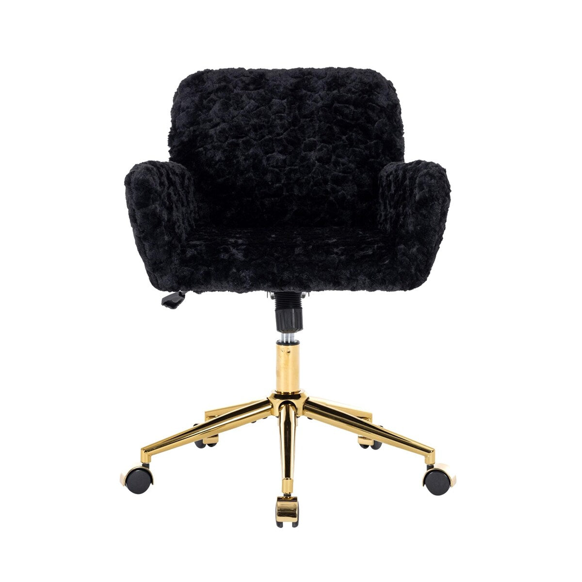 Upholstered Office Chair with Adjustable 360 Swivel Golden Base