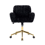 Upholstered Office Chair with Adjustable 360 Swivel Golden Base
