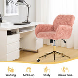 Upholstered Office Chair with Adjustable 360 Swivel Golden Base