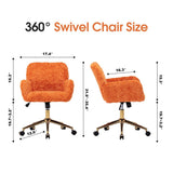 Upholstered Office Chair with Adjustable 360 Swivel Golden Base