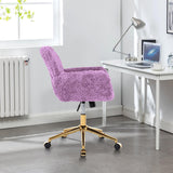 Upholstered Office Chair with Adjustable 360 Swivel Golden Base